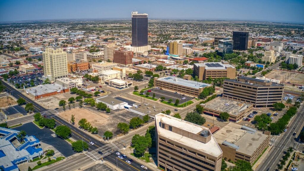 Aerial View of Downtown Amarillo, Texas