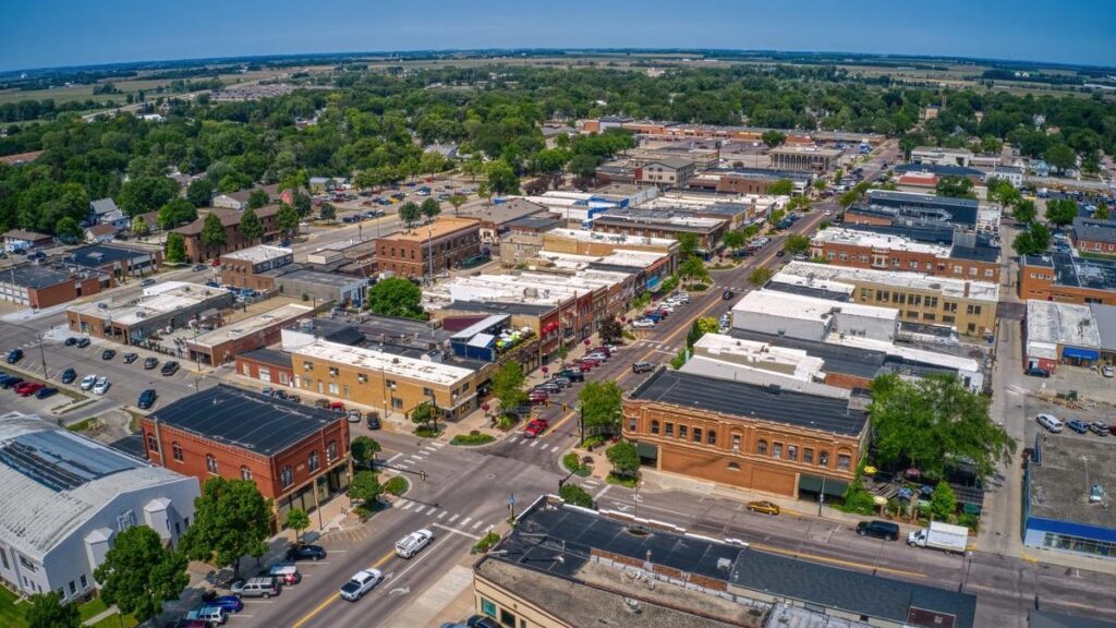 Aerial View of the College Town of Brookings, South Dakota